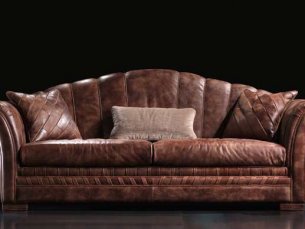 Pushkar 2-sitziges Sofa brown leather